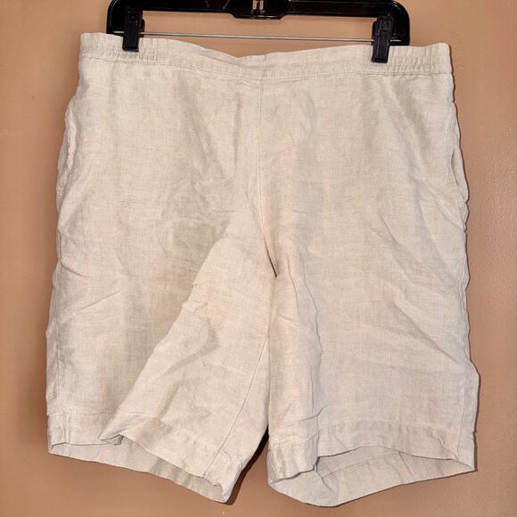 J. Jill Women's 100% Linen Shorts Light Khaki - Size Medium - Picture 1 of 7